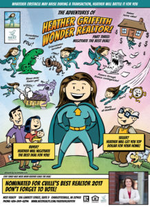 Heather Griffith, Wonder Realtor part 3. Comic book style ad for C-ville Weekly