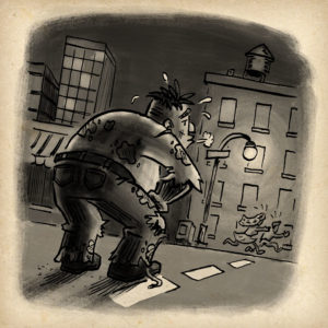 Exhausted | Inktober Day 7 by illustrator Scott DuBar